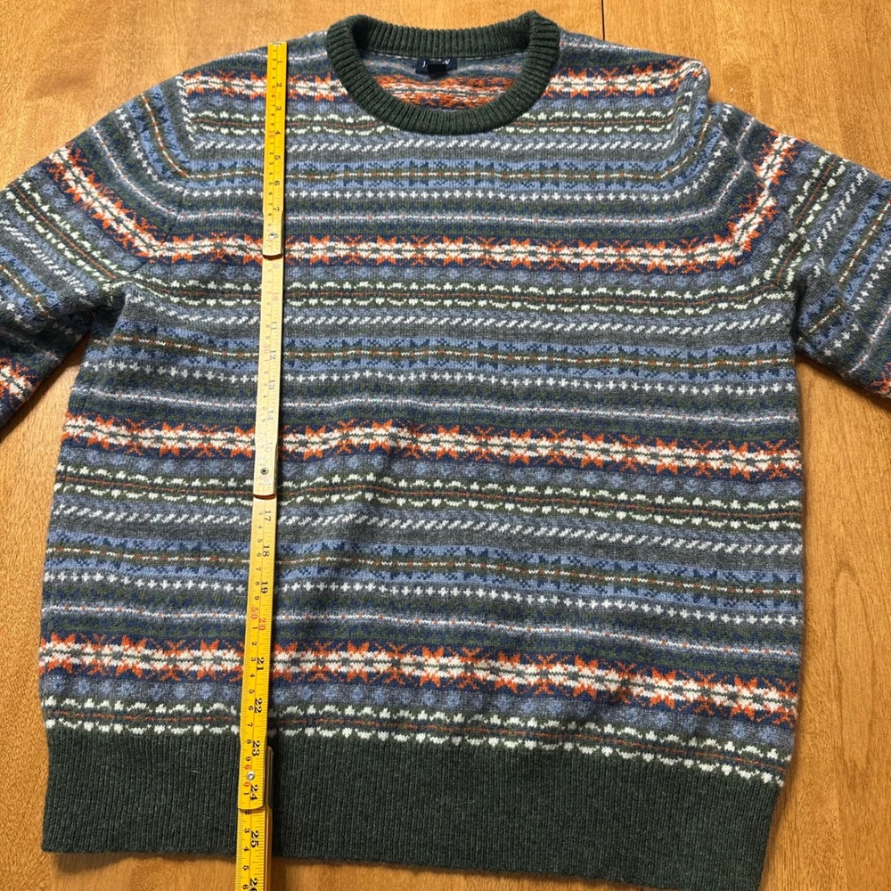 J.Crew Lambswool Blend Fair Isle Crewneck Sweater Mens L Heritage Nordic Cabin - Picture 7 of 11